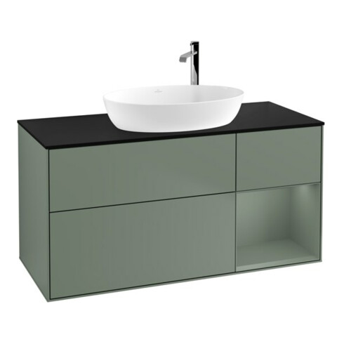 V&B Meuble sous lavabo Finion 120 cm, Pl b m, Rg Oli. m Lac, Oli. m Lac