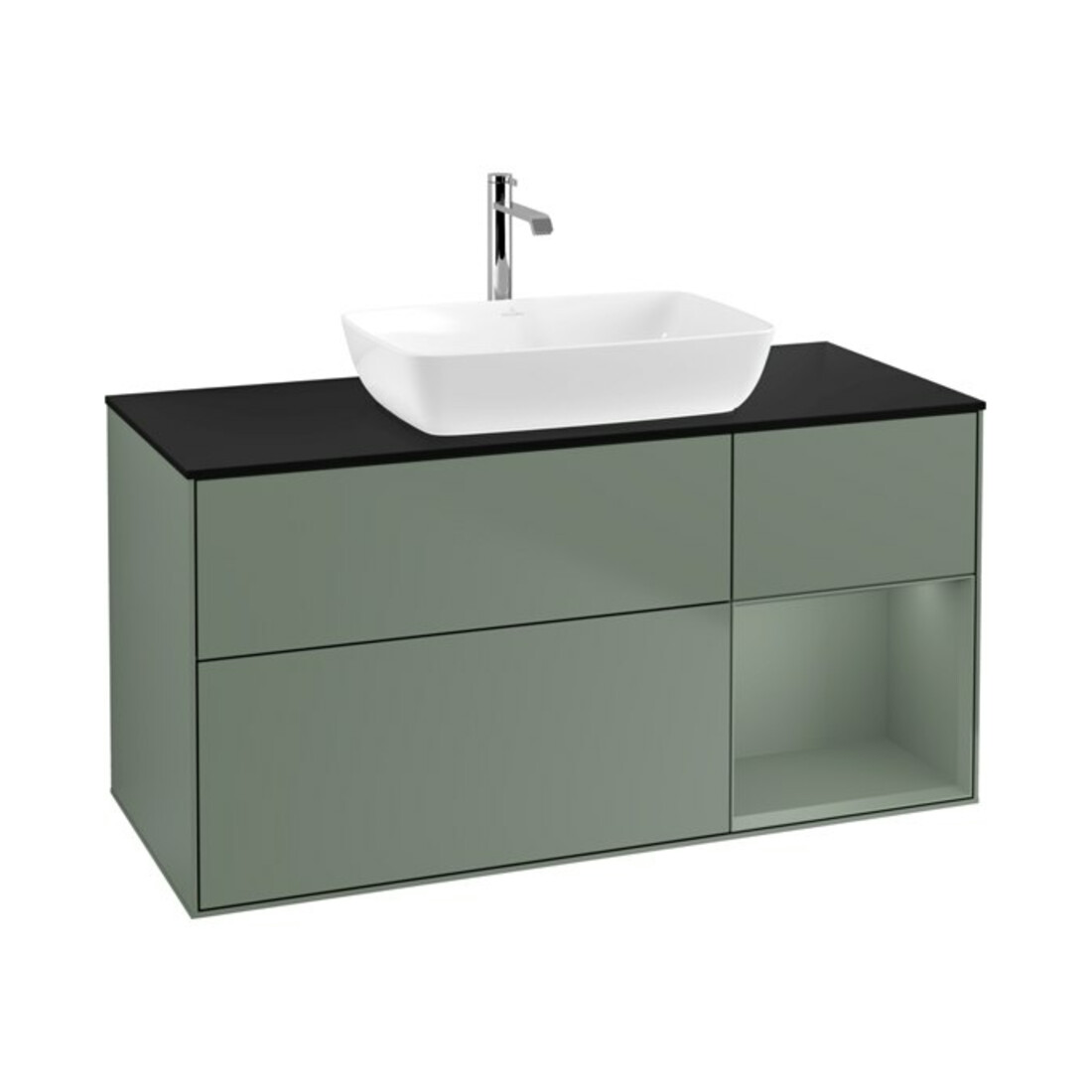 V&B Meuble sous lavabo Finion 120 cm, Pl b m, Rg Oli. m Lac, Oli. m Lac