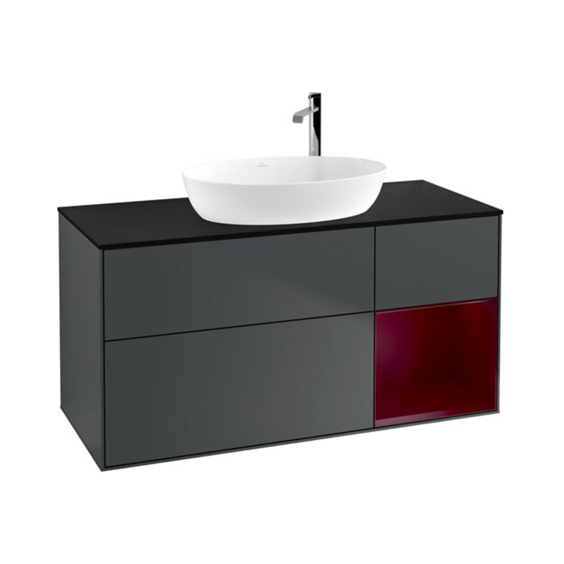 V&B Meuble sous lavabo Finion 120 cm, Pl b m, Rg Peo m La, md bl. m Lac