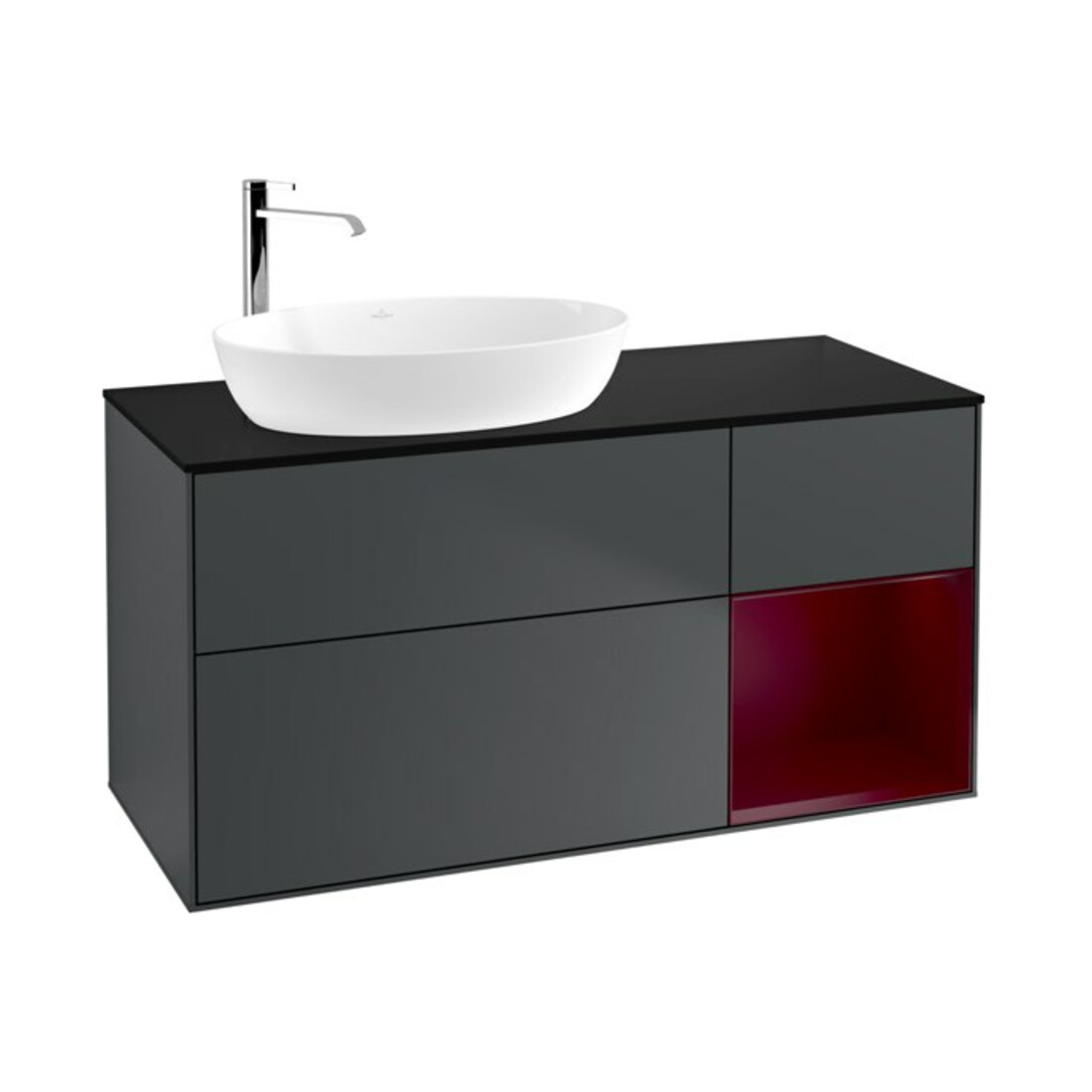 V&B Meuble sous lavabo Finion 120 cm, Pl b m, Rg Peo m La, md bl. m Lac