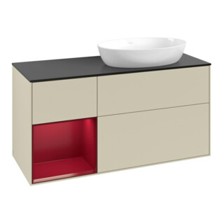 V&B Meuble sous lavabo Finion 120 cm, Pl b m, Rg Peo m Lac, si Gr m Lac