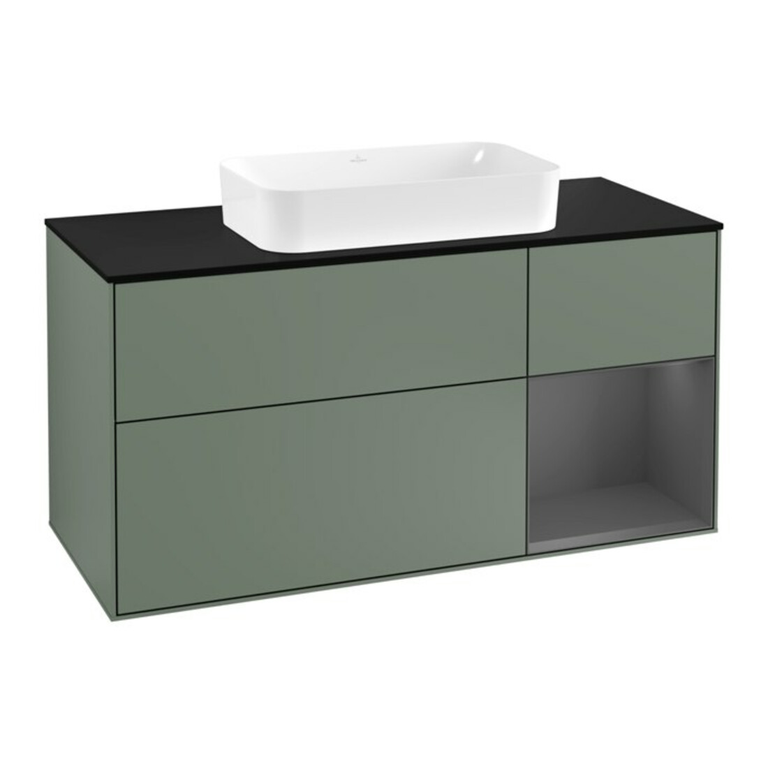V&B Meuble sous lavabo Finion 120 cm, Pl b m, Rg r A m, Oli. m Lac
