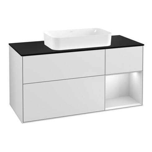 V&B Meuble sous-lavabo Finion 120 cm, Pl b m, Rg r blanc mat Lac, blanc mat Lac