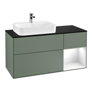 V&B Meuble sous lavabo Finion 120 cm, Pl b m, Rg r g w Lac, Oli. m Lac
