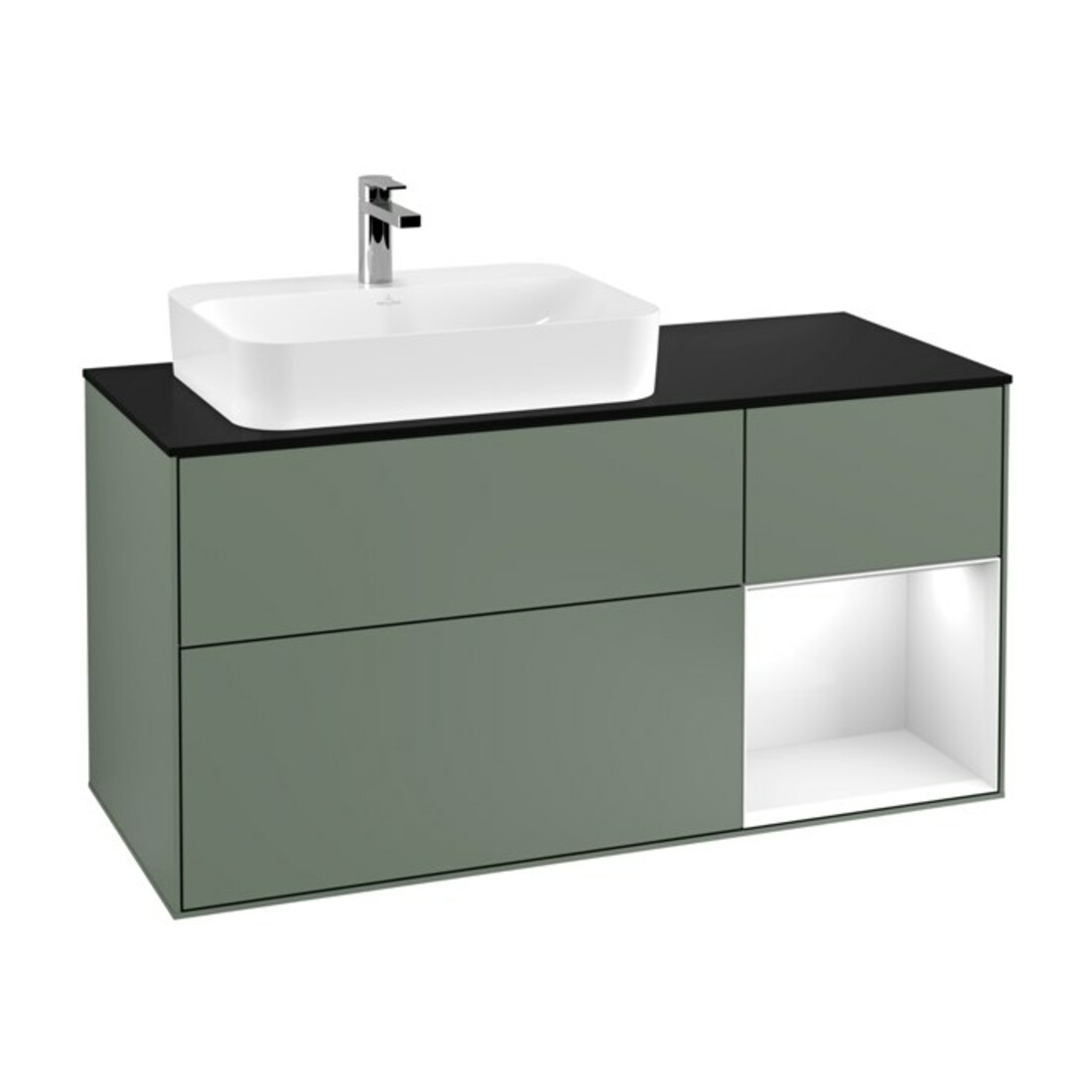 V&B Meuble sous lavabo Finion 120 cm, Pl b m, Rg r g w Lac, Oli. m Lac