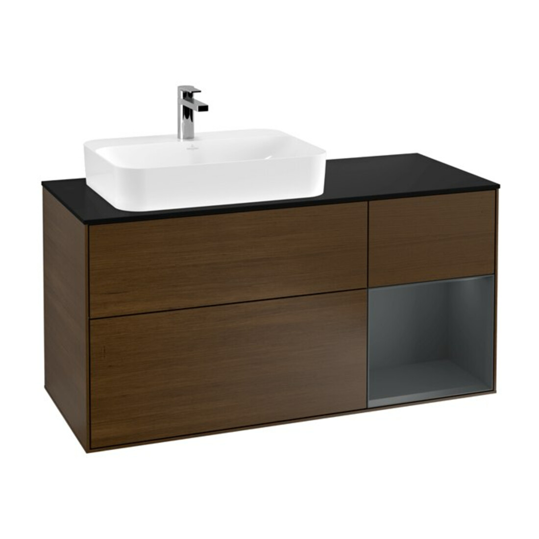 V&B Meuble sous-lavabo Finion 120 cm, Pl b m, Rg r md b m Lac, wal ven