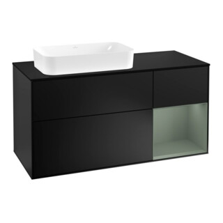 V&B Meuble sous lavabo Finion 120 cm, Pl b m, Rg r Ol m Lac, bla m Lac