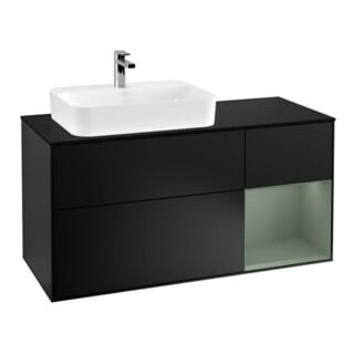 V&B Meuble sous lavabo Finion 120 cm, Pl b m, Rg r Ol m Lac, bla m Lac