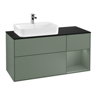 V&B Meuble sous lavabo Finion 120 cm, Pl b m, Rg r Ol m Lac, Oli. m Lac