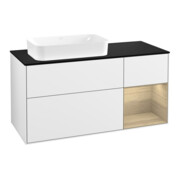 V&B Meuble sous lavabo Finion 120 cm, Pl b m, Rg re Oa ven, blanc brillant Lac