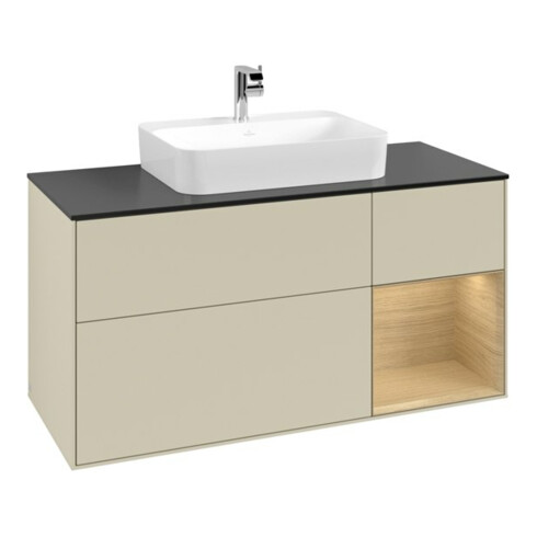 V&B Meuble sous lavabo Finion 120 cm, Pl b m, Rg re Oa ven, si Gr m Lac