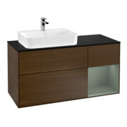 V&B Meuble sous lavabo Finion 120 cm, Pl b m, Rg re Oli. m Lac, noyer vein.