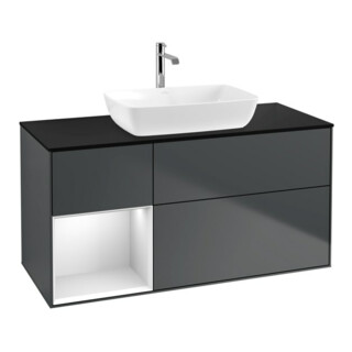 V&B Meuble sous lavabo Finion 120 cm, Pl b m, Rg w m Lac, md bl. m Lac