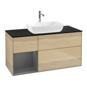 V&B Meuble sous-lavabo Finion 120 cm, Pl blanc mat, Ardoise anthracite mat, Oa ven