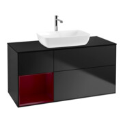 V&B Meuble sous-lavabo Finion 120 cm, Pl blanc mat, Caisson chêne mat laqué, bleu mat laqué-1