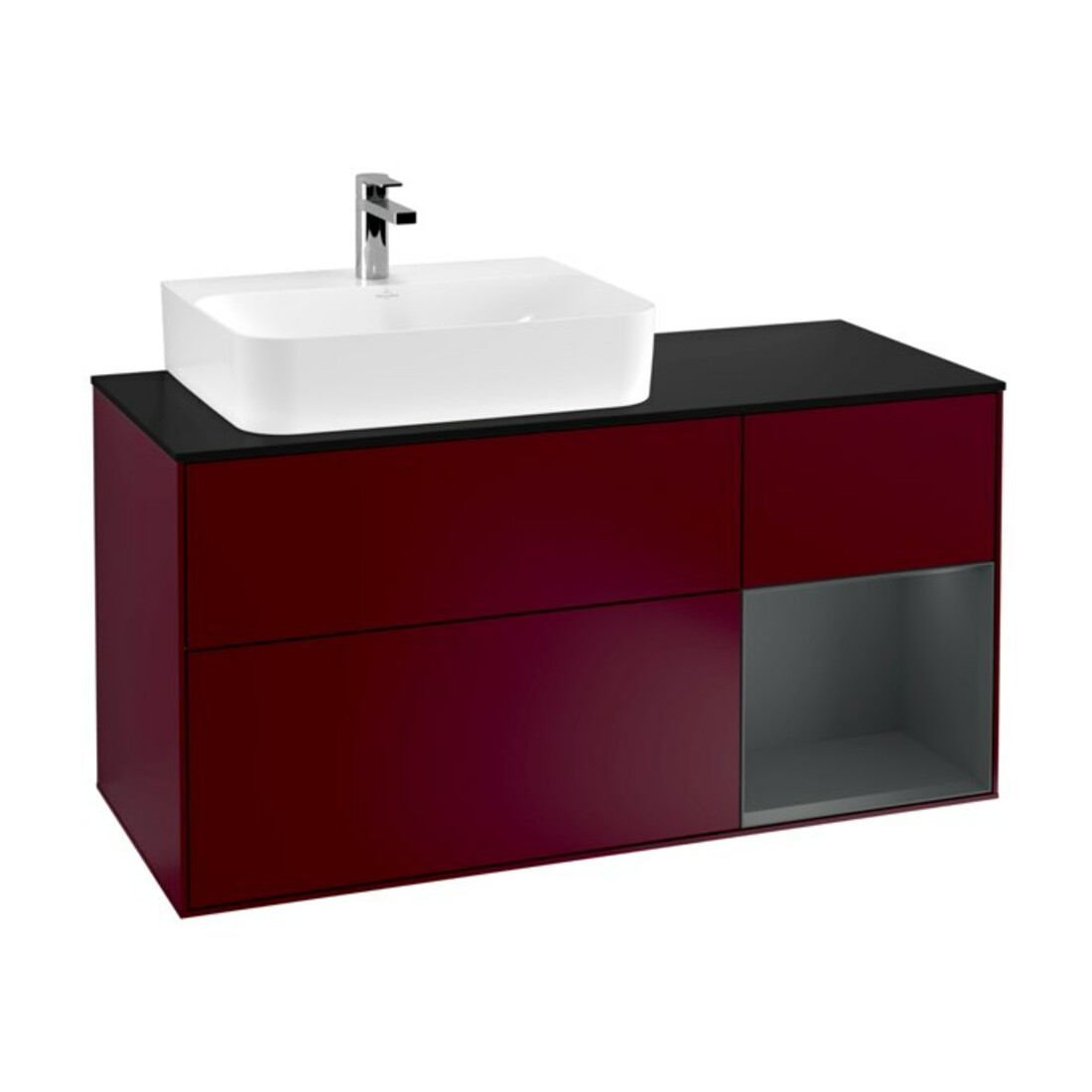 V&B Meuble sous-lavabo Finion 120 cm, Pl blanc mat, côté droit avec lac, Peo m