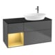 V&B Meuble sous-lavabo Finion 120 cm, Pl blanc mat, Porte à rainure, Anthracite m-1