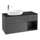 V&B Meuble sous lavabo Finion 120 cm, Pl blanc mat, Porte bleue mate Lac, Anthracite m-1