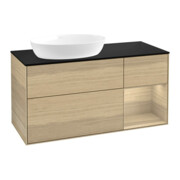 V&B Meuble sous lavabo Finion 120 cm, Pl blanc mat, porte droite, porte gauche
