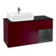 V&B Meuble sous-lavabo Finion 120 cm, Pl blanc mat, Porte gauche, miroir blanc mat, Pieds métal-1