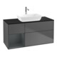 V&B Meuble sous lavabo Finion 120 cm, Pl blanc mat, Porte médium laqué, Anthracite mat-1