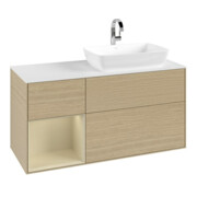 V&B Meuble sous lavabo Finion 120 cm, pl blanc mat, rég argent gris mat, oa ven-3