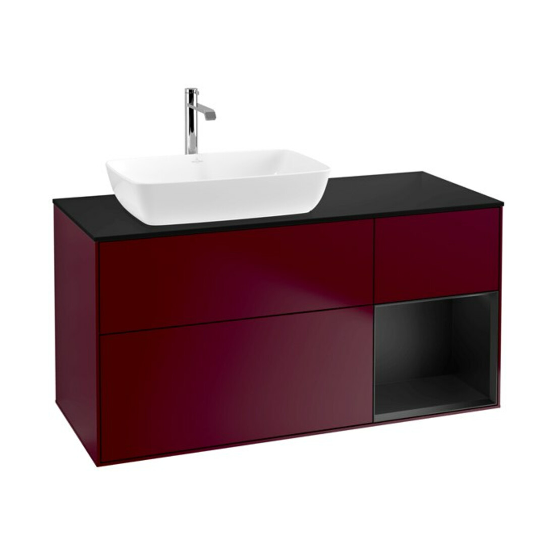 V&B Meuble sous lavabo Finion 120 cm, Pl blanc mat, Reg blanc mat Lac, Peo mat