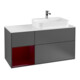 V&B Meuble sous lavabo Finion 120 cm, pl blanc mat, rég gauche Peo, anthracite m-1