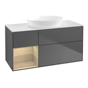 V&B Meuble sous-lavabo Finion 120 cm, pl. blanc mat, rég. Oa ven, anthracite m