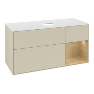 V&B Meuble sous-lavabo Finion 120 cm, Pl blanc mat, Rég Oa ven, si Gr m Lac