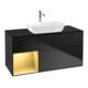 V&B Meuble sous lavabo Finion 120 cm, pl blanc mat, régale doré mat, bleu mat-1