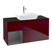 V&B Meuble sous-lavabo Finion 120 cm, Pl blanc mat, Réglette anthracite mat laqué, Poignée métal-1