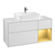 V&B Meuble sous lavabo Finion 120 cm, Pl blanc mat, Réglette droite or mat, blanc mat Lac-1