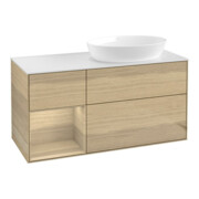 V&B Meuble sous lavabo Finion 120 cm, Pl blanc mat, Régulateur Oaven, Oaven