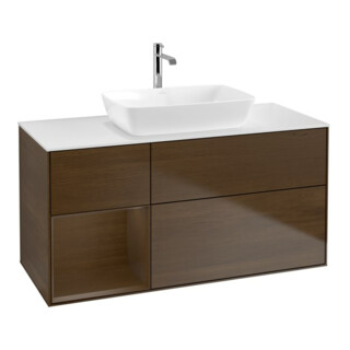 V&B Meuble sous lavabo Finion 120 cm, Pl blanc mat, régulateur wal ven, wal ven