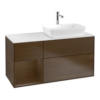 V&B Meuble sous lavabo Finion 120 cm, Pl blanc mat, régule chêne sauvage, chêne sauvage