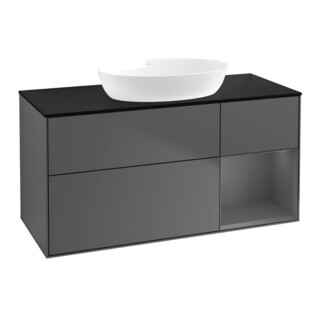 V&B Meuble sous-lavabo Finion 120 cm, Pl blanc mat, Rg A mat laqué, Anthracite m