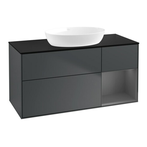 V&B Meuble sous lavabo Finion 120 cm, Pl blanc mat, Rg A mat laqué, avec blanc mat laqué