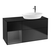 V&B Meuble sous lavabo Finion 120 cm, Pl blanc mat, Rg A mat laqué, bleu mat laqué