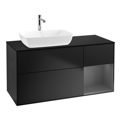 V&B Meuble sous lavabo Finion 120 cm, Pl blanc mat, Rg A mat laqué, bleu mat laqué