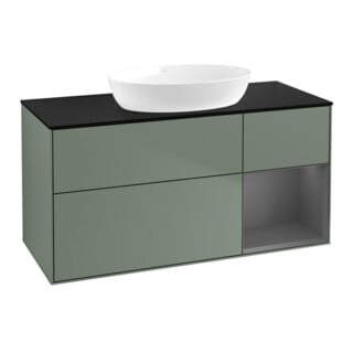 V&B Meuble sous lavabo Finion 120 cm, Pl blanc mat, Rg A mat laqué, Oli mat laqué
