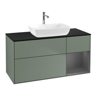 V&B Meuble sous lavabo Finion 120 cm, Pl blanc mat, Rg A mat laqué, Oli mat laqué