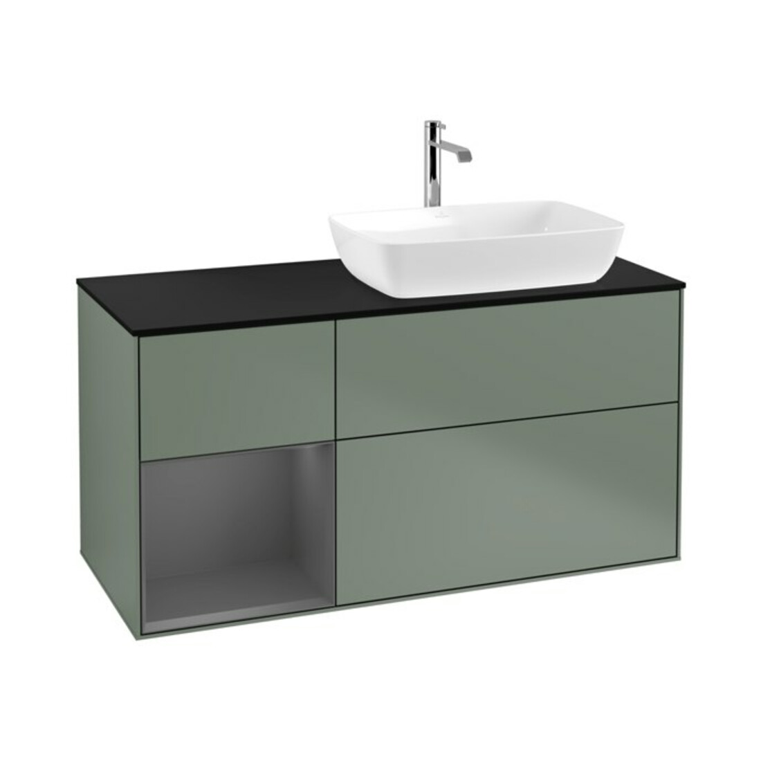 V&B Meuble sous lavabo Finion 120 cm, Pl blanc mat, Rg A mat laqué, Oli mat laqué