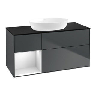 V&B Meuble sous lavabo Finion 120 cm, Pl blanc mat, Rg blanc mat laqué, avec blanc mat laqué