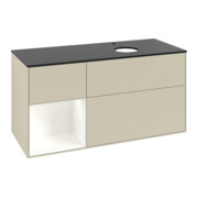 V&B Meuble sous lavabo Finion 120 cm, Pl blanc mat, Rg blanc mat laqué, si gris mat laqué