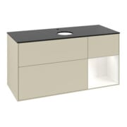 V&B Meuble sous lavabo Finion 120 cm, Pl blanc mat, Rg blanc mat laqué, si gris mat laqué