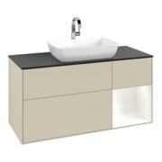 V&B Meuble sous lavabo Finion 120 cm, Pl blanc mat, Rg blanc mat laqué, si gris mat laqué-3
