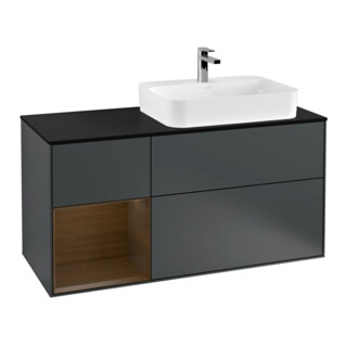 V&B Meuble sous-lavabo Finion 120 cm, Pl blanc mat, Rg chêne sauvage, md blanc mat Lac