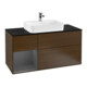 V&B Meuble sous lavabo Finion 120 cm, Pl blanc mat, Rg gauche Anthracite mat, veinage bois-1