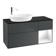 V&B Meuble sous-lavabo Finion 120 cm, Pl blanc mat, Rg gris blanc laqué, md bleu mat laqué-1